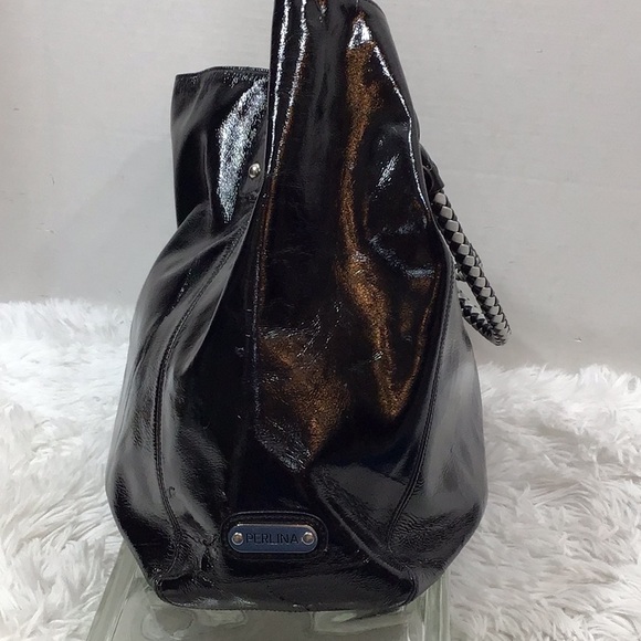 Perlina shiny black patent large tote bag - Picture 7 of 16